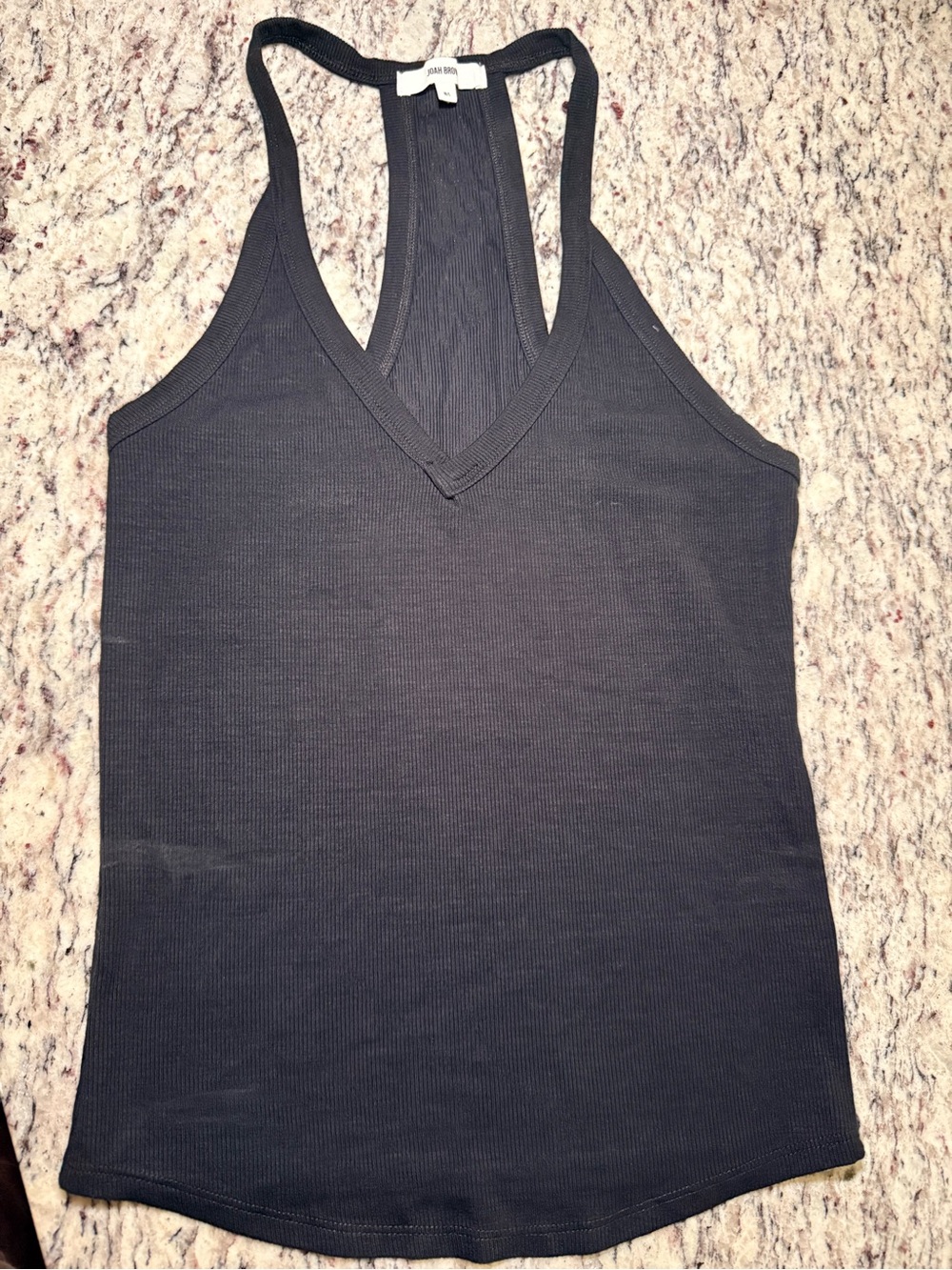 ♡ Joah Brown V-Neck Racerback Tank Black FlexRib - Picture 5 of 11